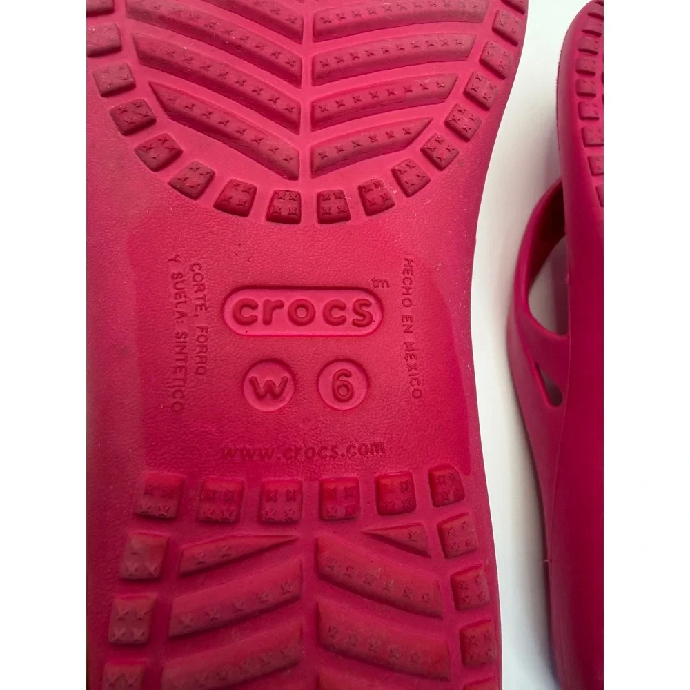 Crocs Kadee II Flip Flops Womens 6 Pink Sandals Lightweight Comfort 202492